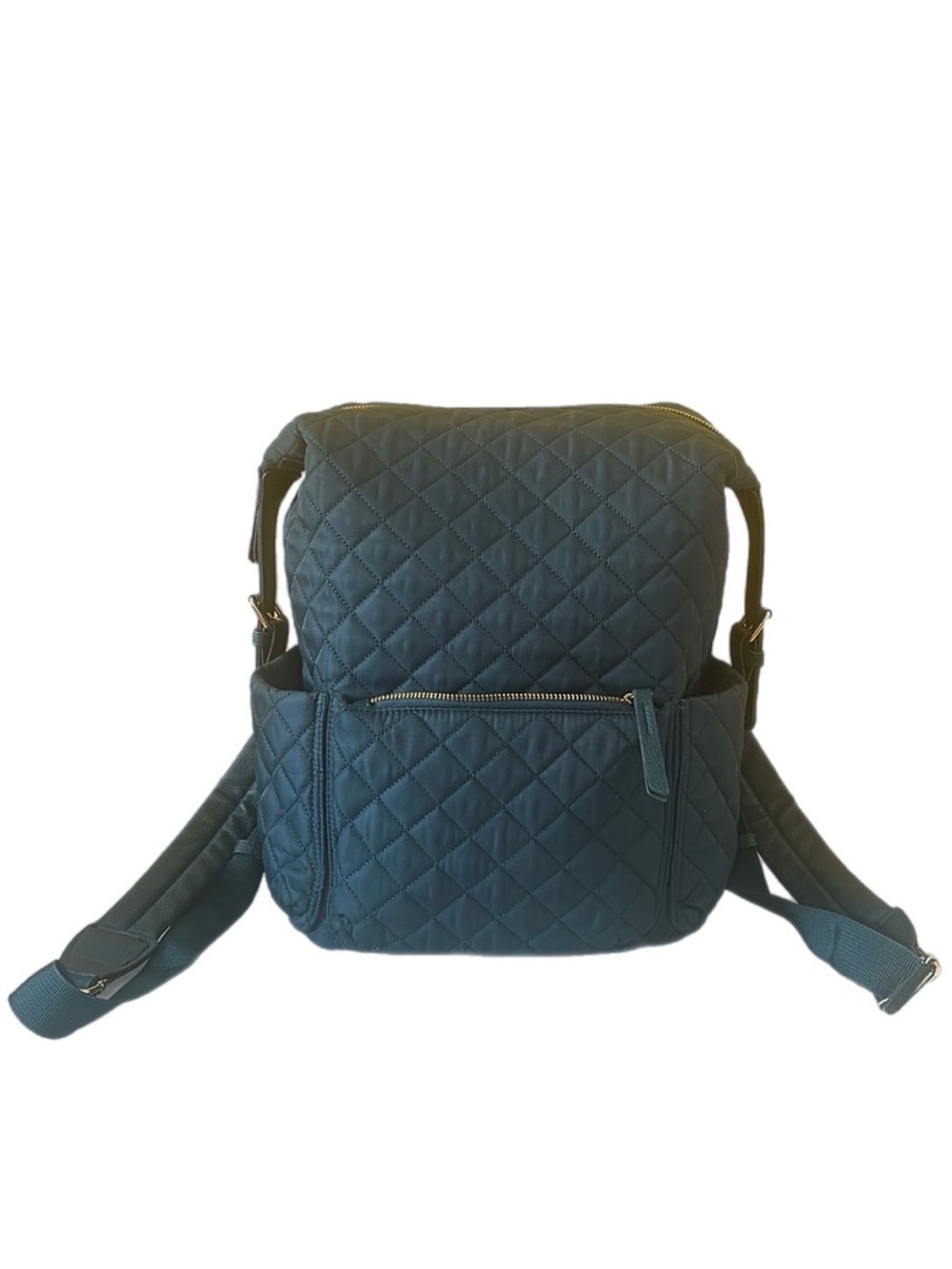 Tommy Bahama Day Trip Backpack Teal Large Quilted Padded Backpack Vegan  Leather